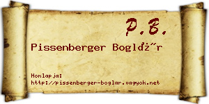 Pissenberger Boglár névjegykártya